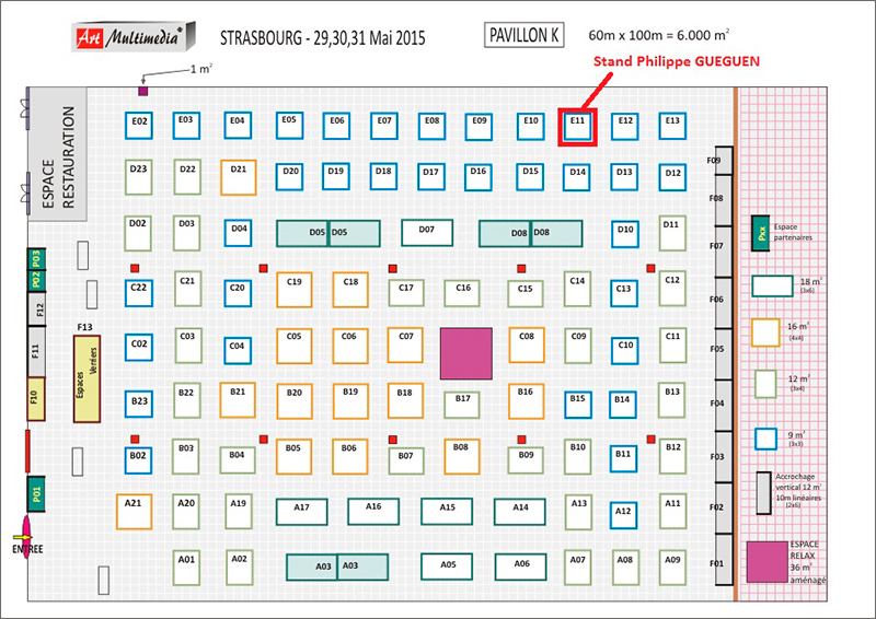 Plan des stands du salon Sculpturum Strasbourg