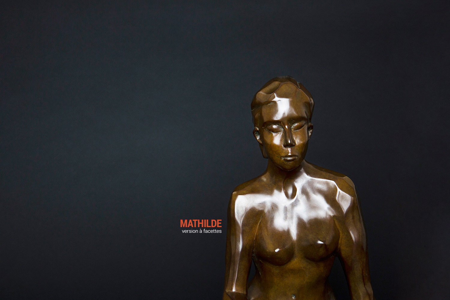 Mathilde, buste version à facettes, sculpture en bronze de Philippe Gueguen