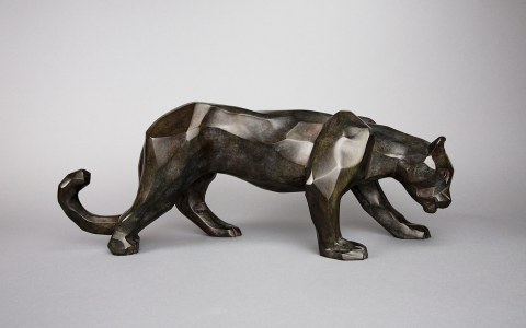 Panthère version facettes, sculpture de Philippe Gueguen