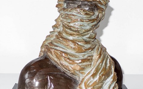 Touareg version polychrome, sculpture de Philippe Gueguen